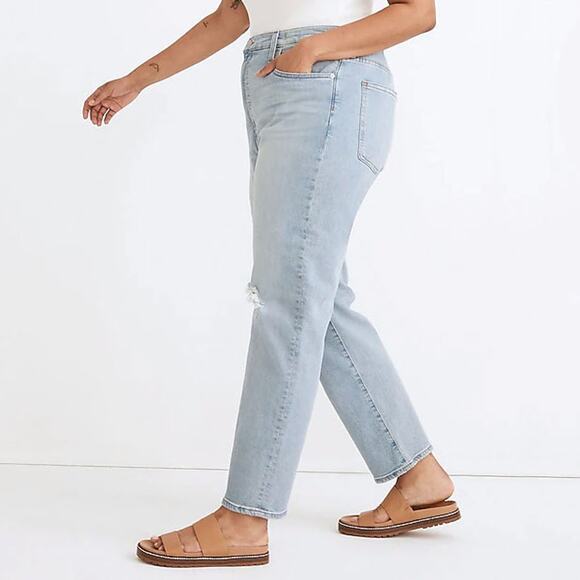 Madewell The Perfect Vintage Straight Danby Knee-Rip Edition Jeans Size 29 - Picture 12 of 16